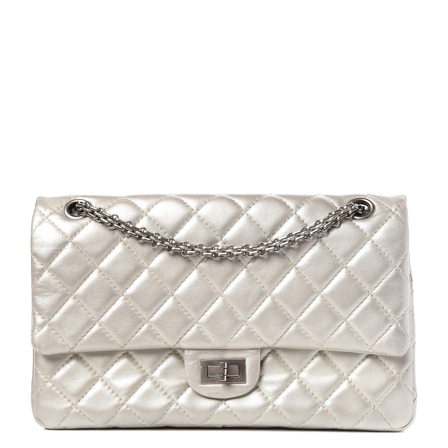 Metallic Lambskin Quilted 2.55 Reissue 226 Flap Pale Gold