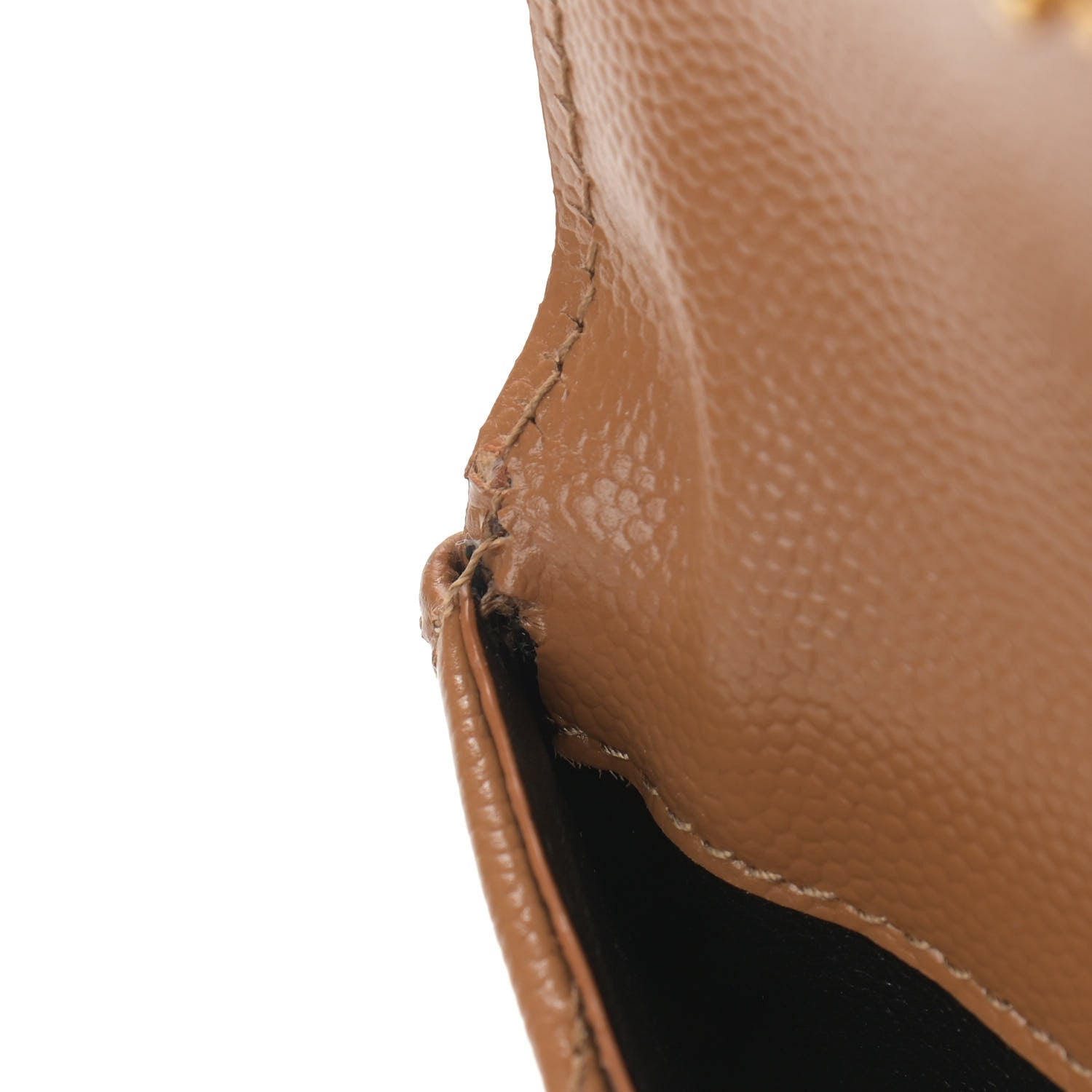 Saint Laurent Grain De Poudre Matelasse Chevron Monogram Compact Wallet Natural Dark 11 of 12