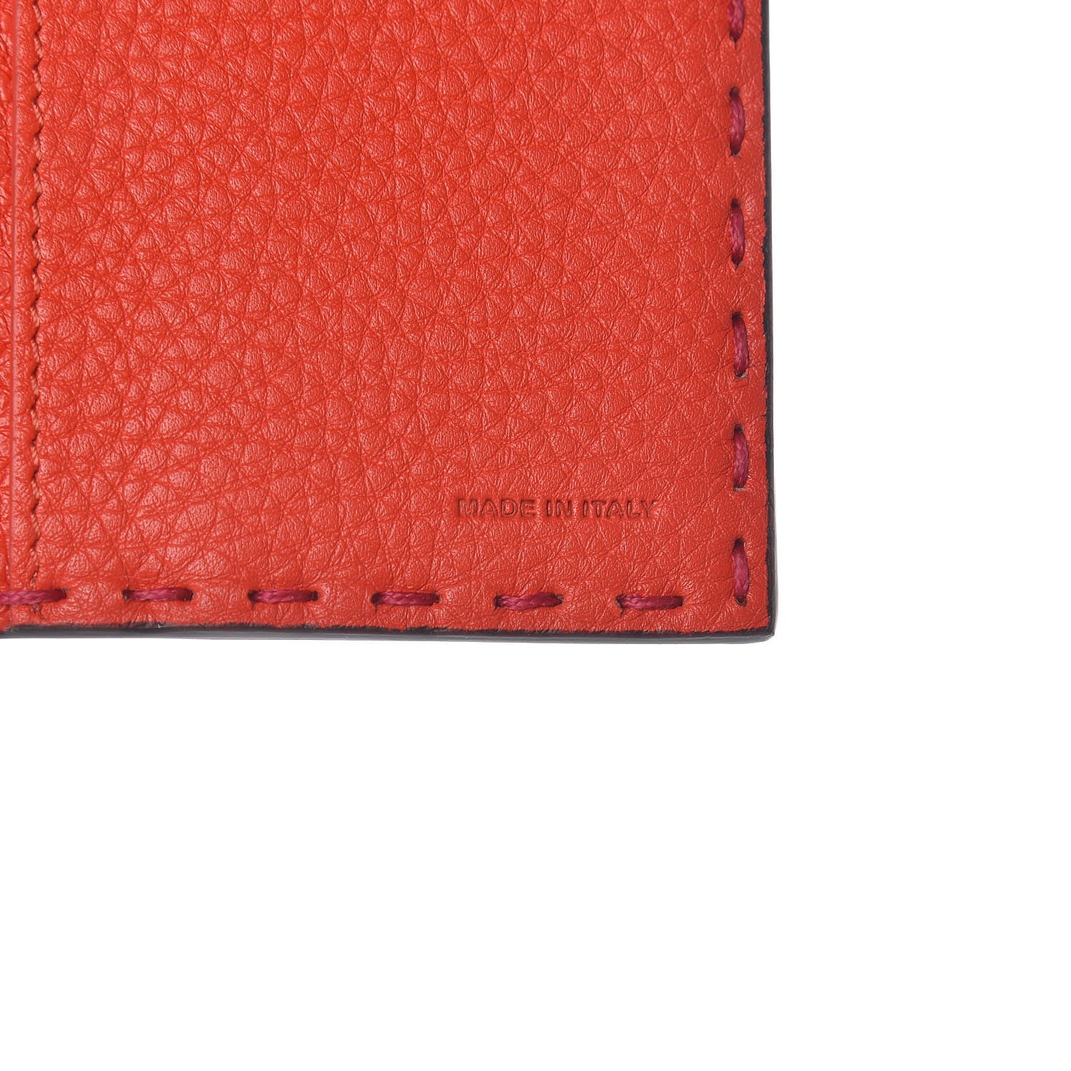 Fendi Cuoio Romano Selleria Bi-Color Passport Cover Fuxia Papavero 6 of 8