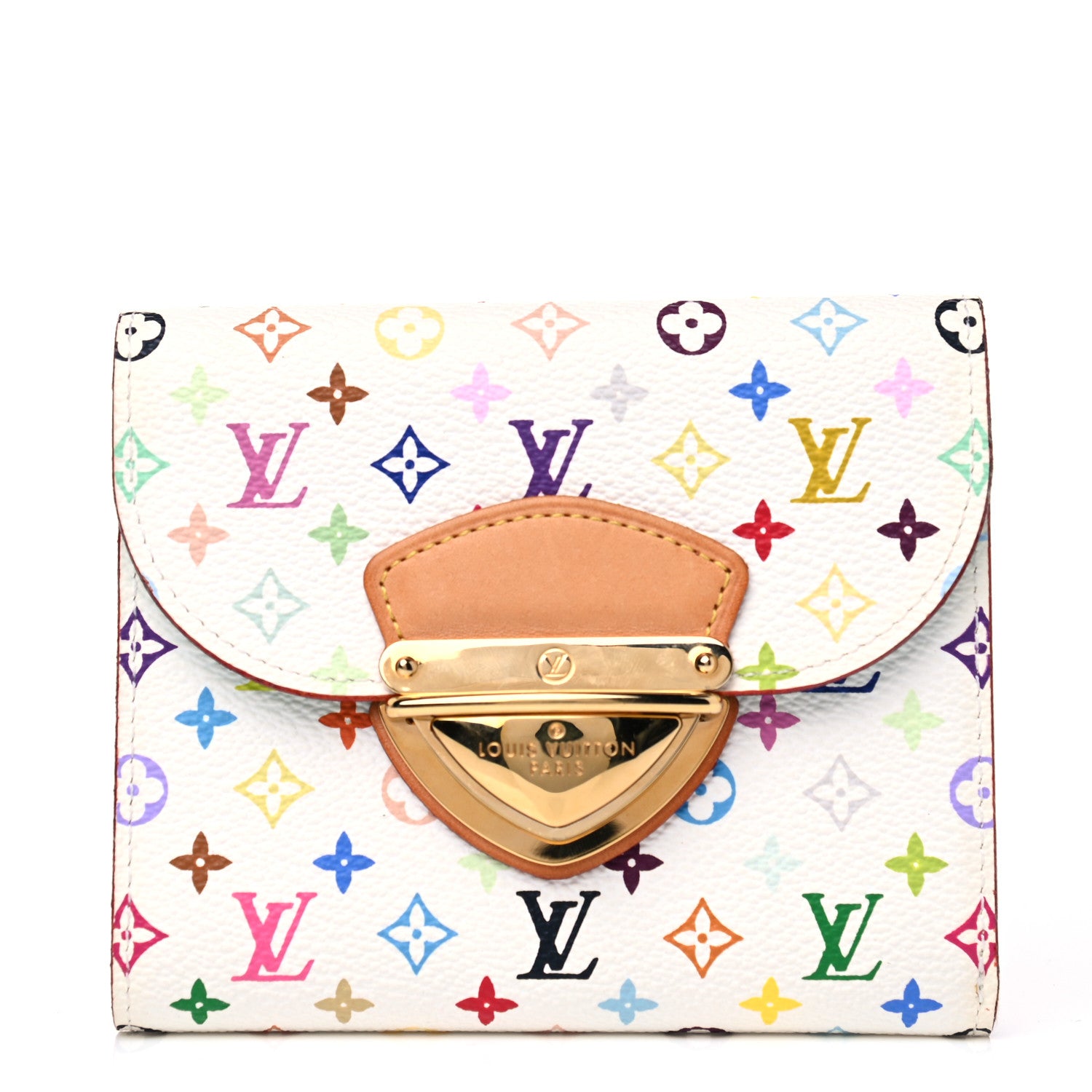 Louis Vuitton Monogram Multicolor Joey Wallet White Anie 1 of 8