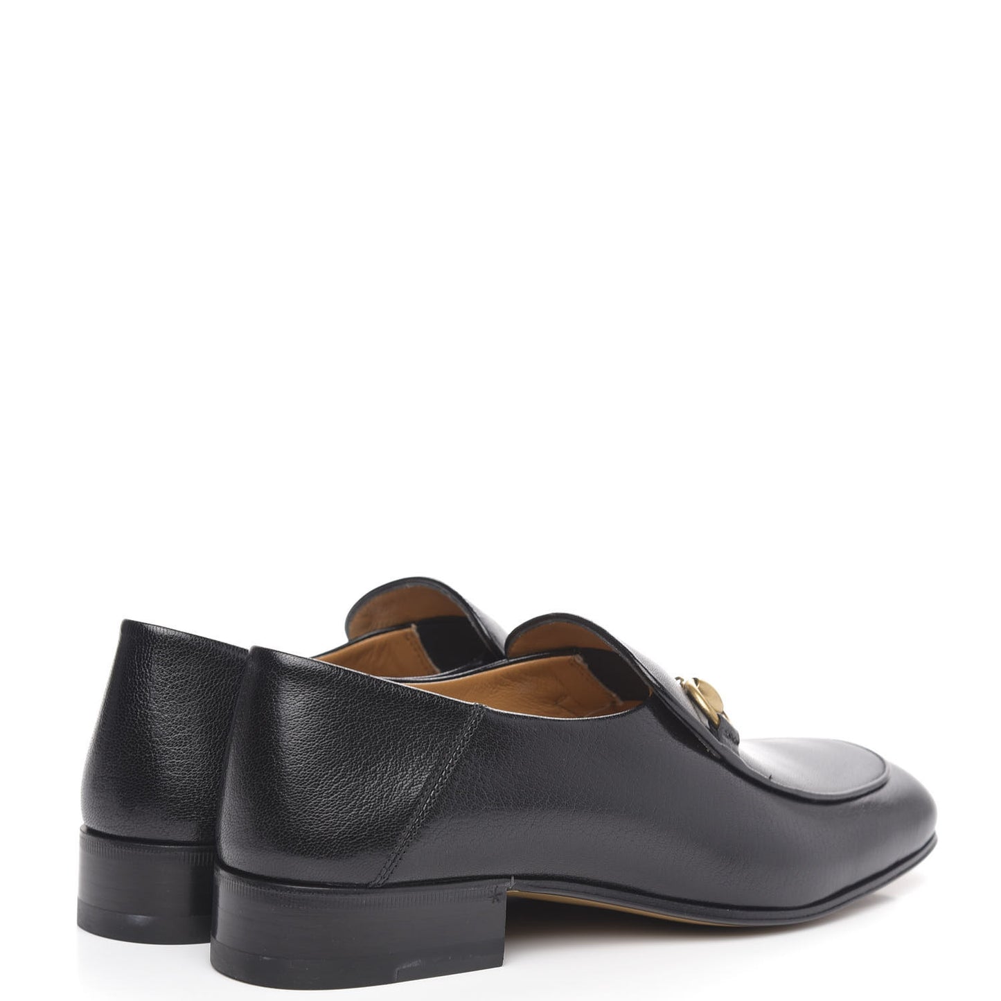 Goatskin Womens Horsebit Mid-Heel Loafers 37 Black