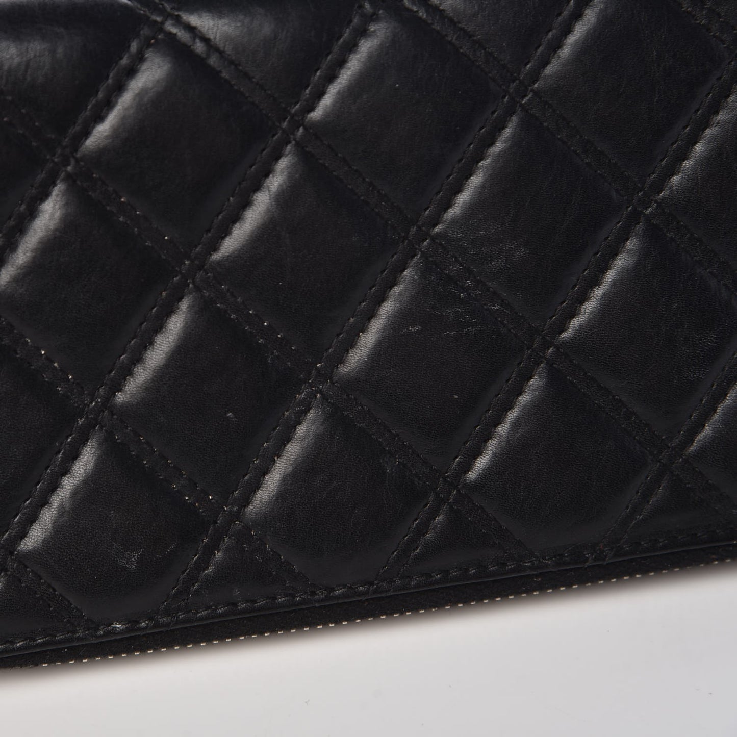 Aged Calfskin Quilted Paris New York PNY Wallet Black