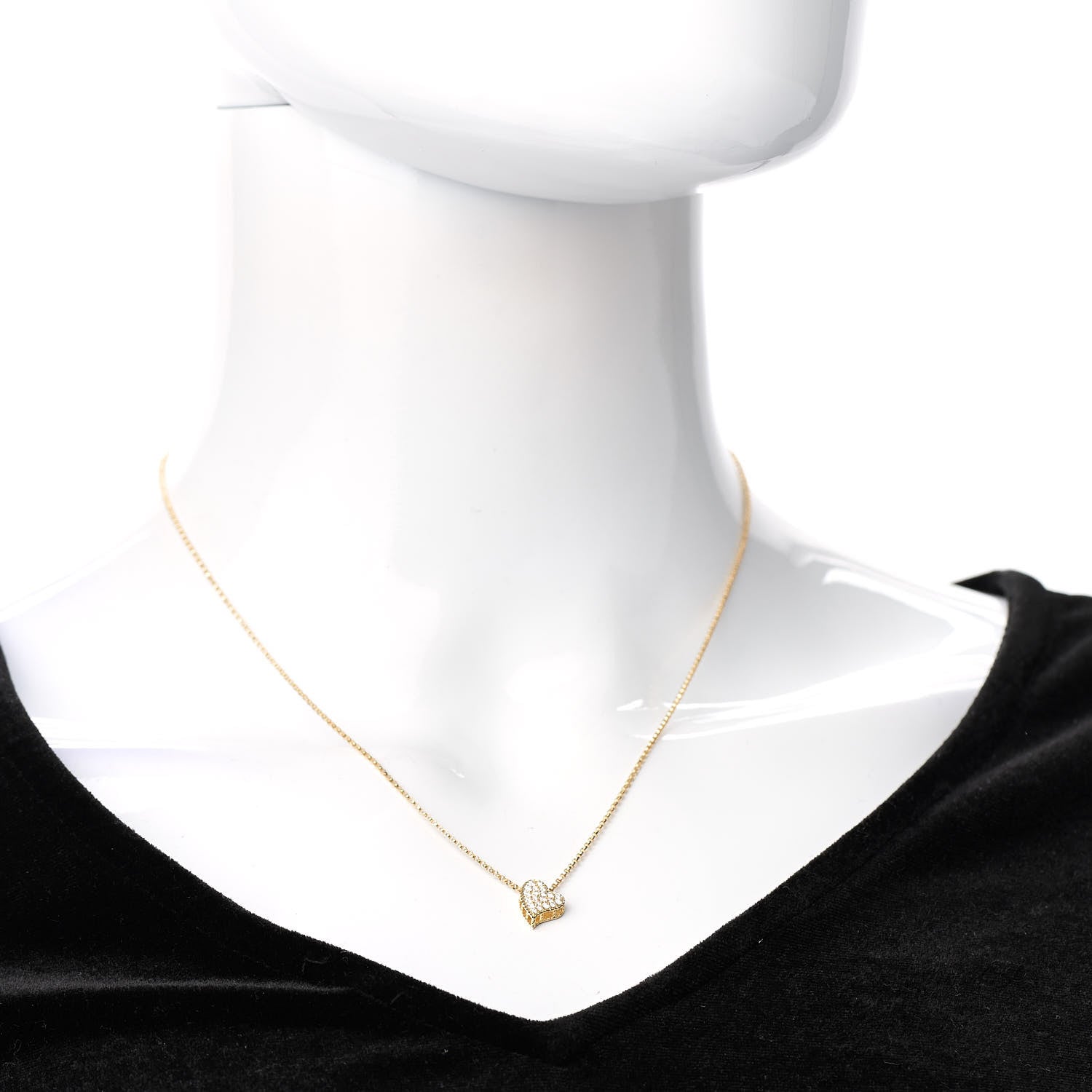 Roberto Coin 18K Yellow Gold Diamond Princess Heart Pendant Necklace 2 of 6