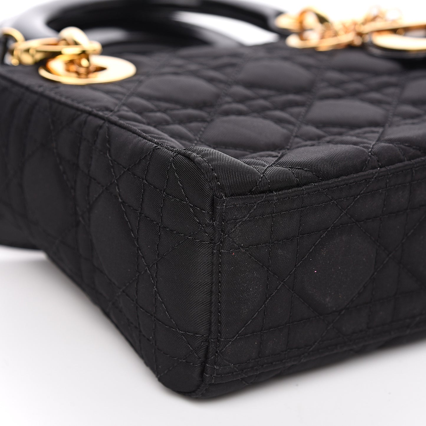 Nylon Cannage Mini Lady Dior Black