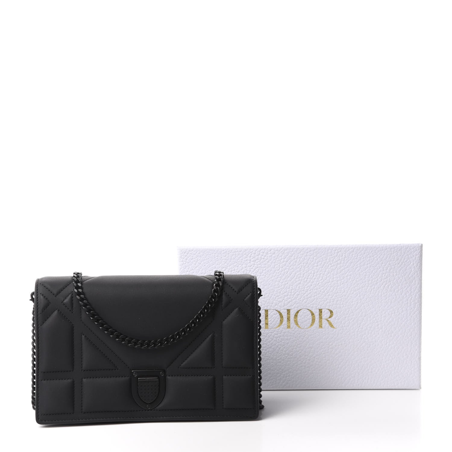 Christian Dior Ultra Matte Calfskin Diorama Wallet on Chain Pouch Black 11 of 11