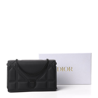Christian Dior Ultra Matte Calfskin Diorama Wallet on Chain Pouch Black 11 of 11