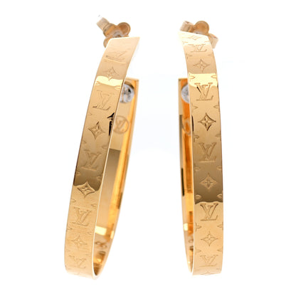 Louis Vuitton Nanogram Hoop Earrings Gold 1 of 7