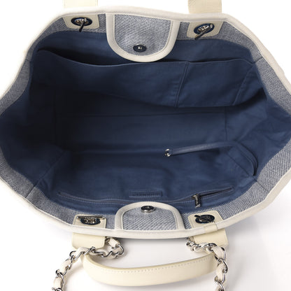 Chanel Canvas Medium Deauville Tote Light Blue 5 of 10