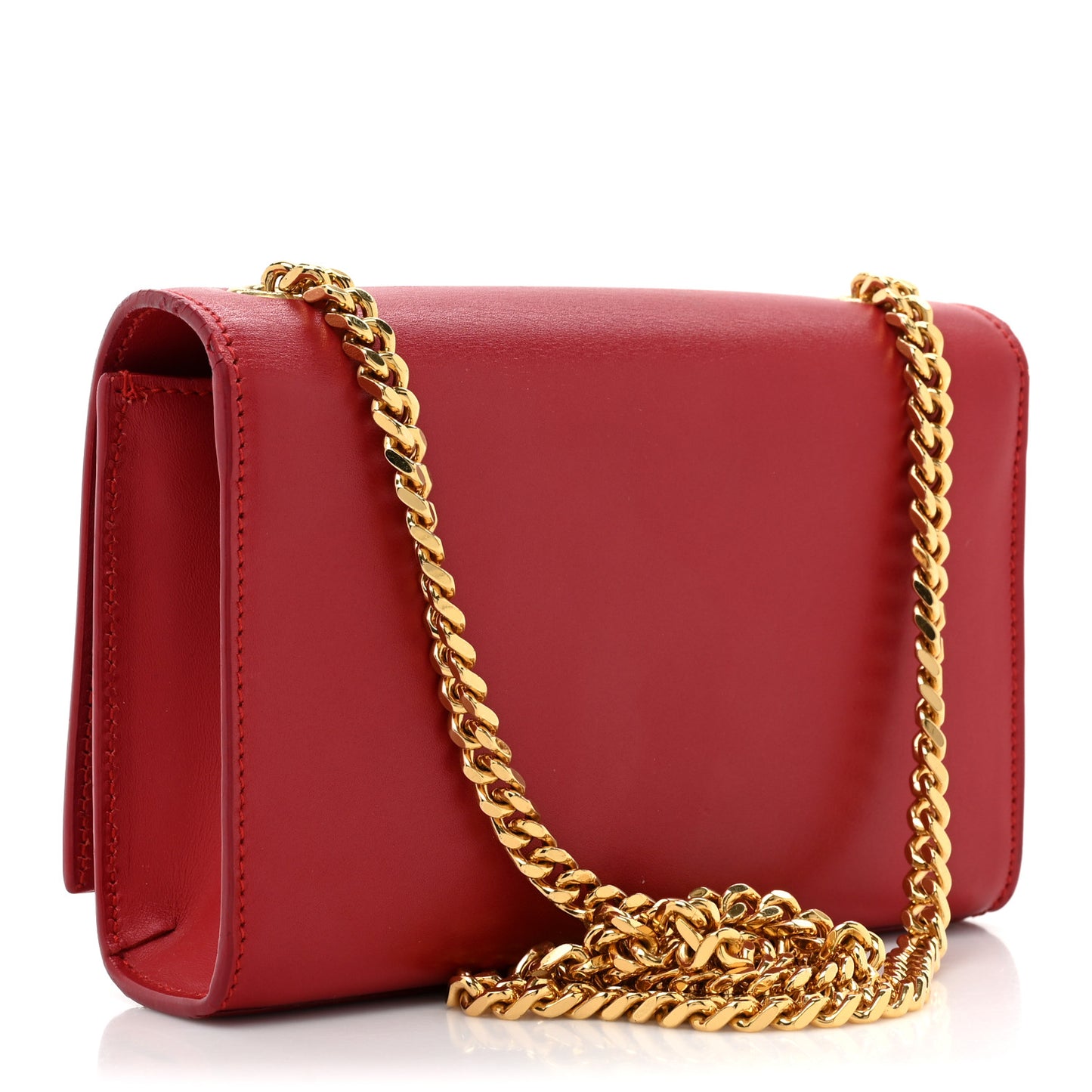 Calfskin Small Classic Monogram Kate Tassel Satchel Red