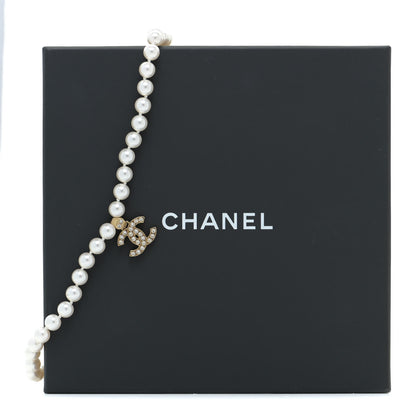 Chanel Pearl Crystal CC Short Necklace Gold 7 of 7