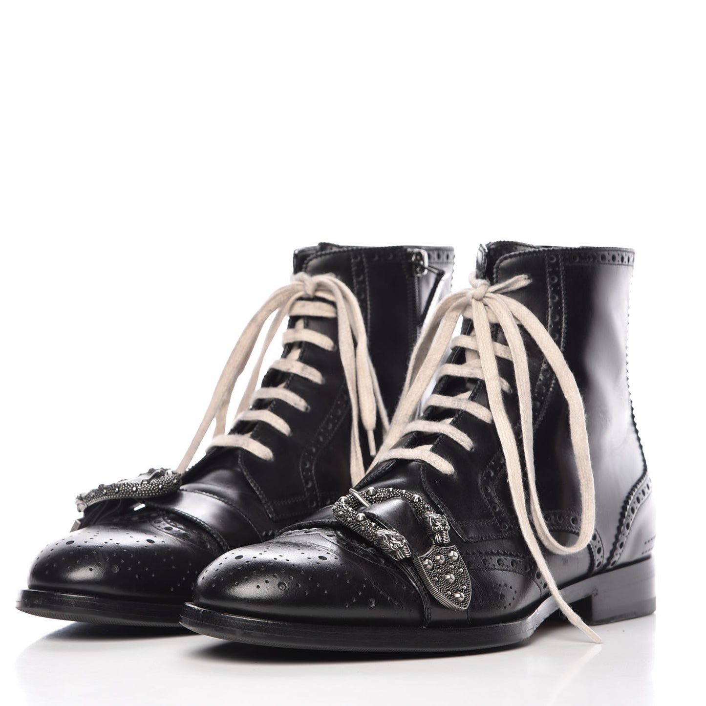 Calfskin Mens Queercore Brogue Wingtip Boots 10 Black