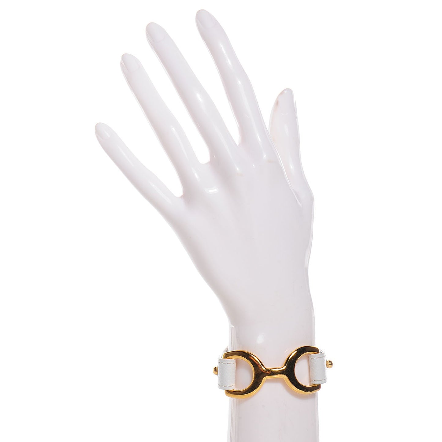 Epsom Calfskin Pavane Bracelet Medium White