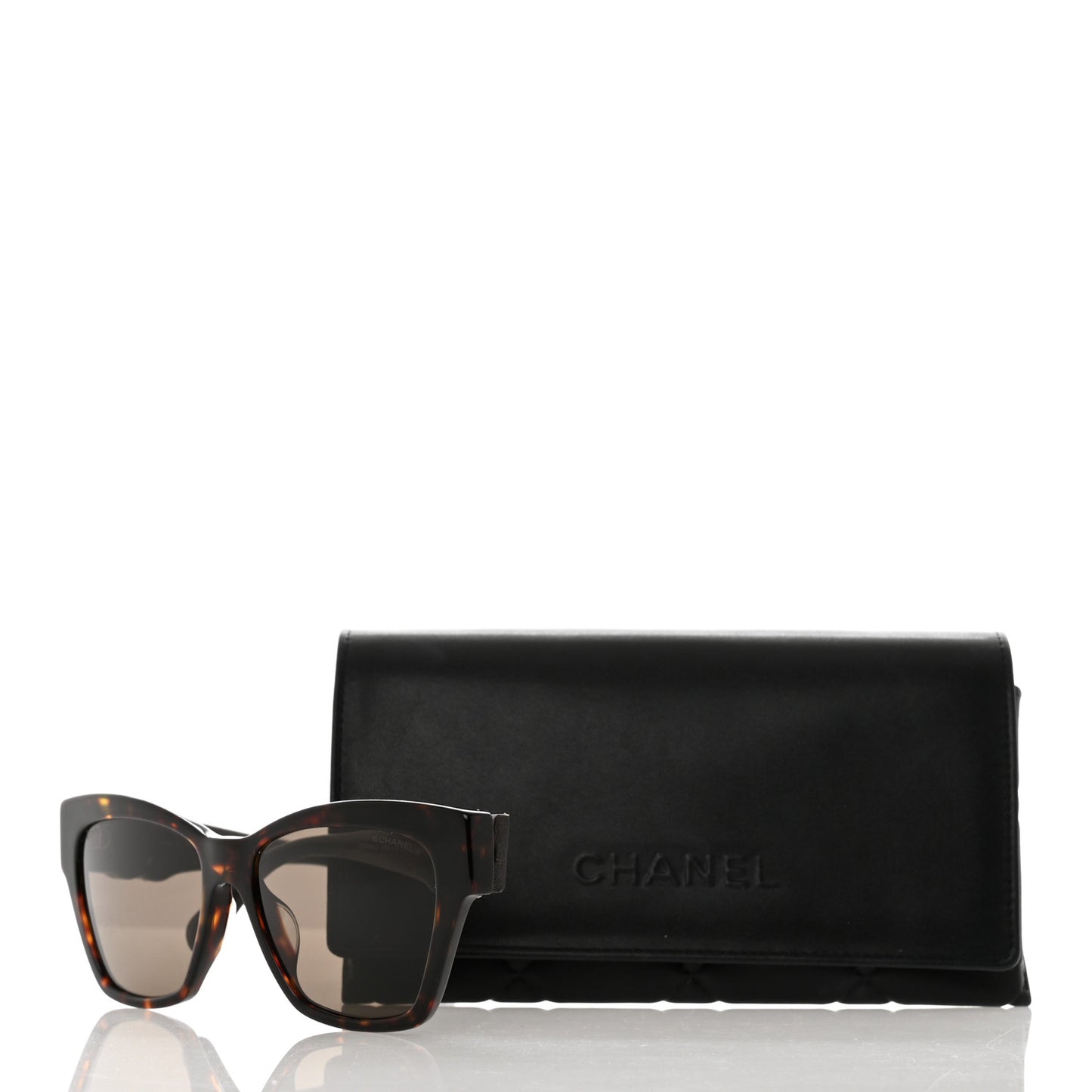 Acetate Square Cat Eye CC Sunglasses 5456 Tortoise