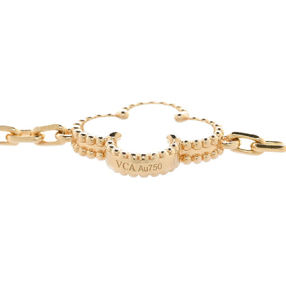 Van Cleef & Arpels 18K Yellow Gold Mother of Pearl 10 Motifs Vintage Alhambra Necklace 4 of 6