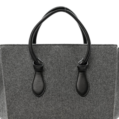 Celine Felt Calfskin Medium Tie Knot Tote Grey Black 8 of 17