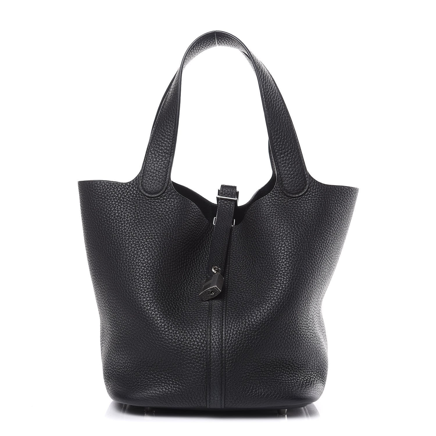 Hermes Taurillon Clemence Picotin Lock 22 MM Black 1 of 9