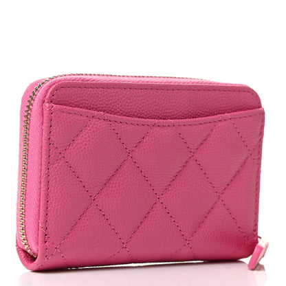 Chanel Caviar Quilted Zip Coin Purse Pink 2 of 6