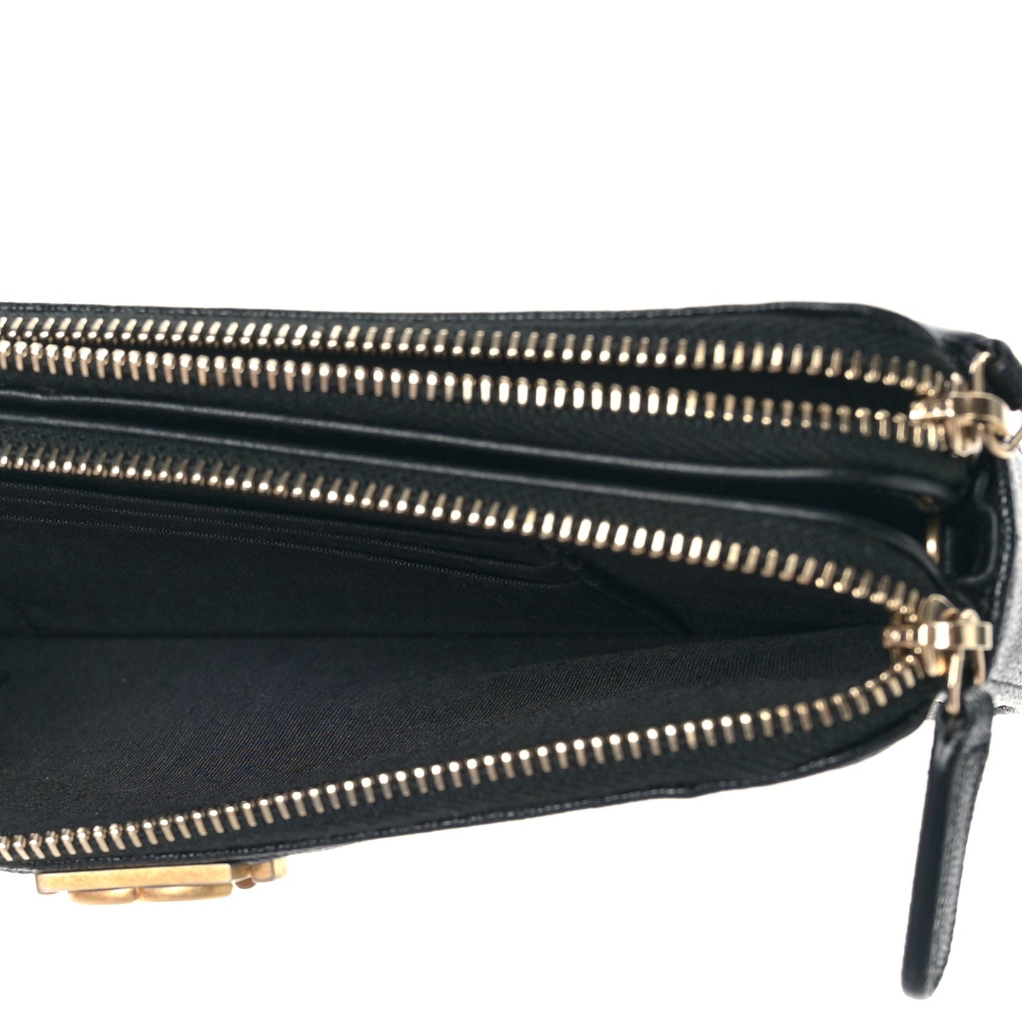 Caviar Quilted Small Boy Clutch With Chain Black