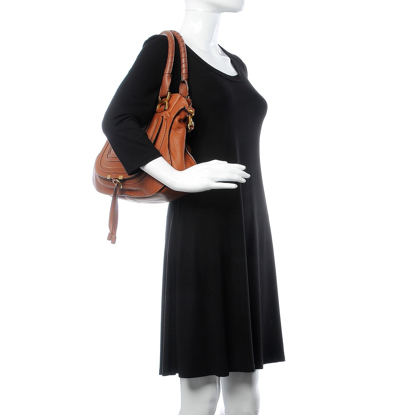 Calfskin Medium Marcie Satchel Tan