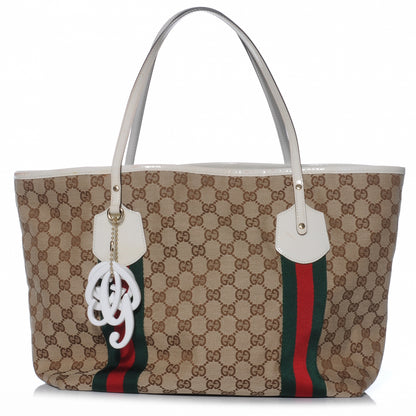 Gucci Monogram Web Large Jolie Tote White 1 of 7