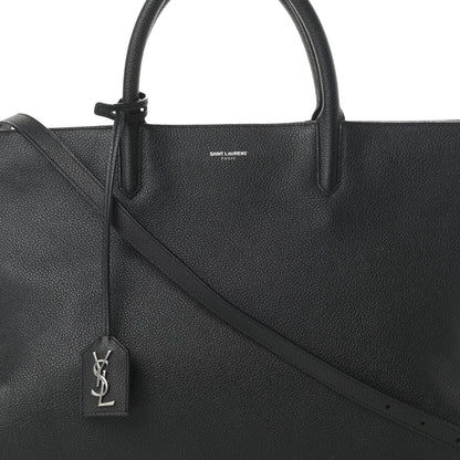 Saint Laurent Grained Calfskin Medium Cabas Rive Gauche Black 8 of 17
