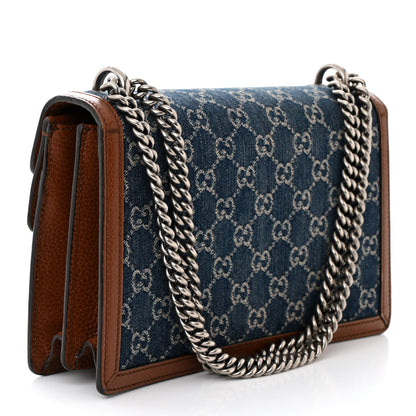 Gucci New Denim GG Monogram Dollar Calfskin Enamel Small Dionysus Shoulder Bag Blue Tea Cuir Epilog Electric Blue 3 of 11