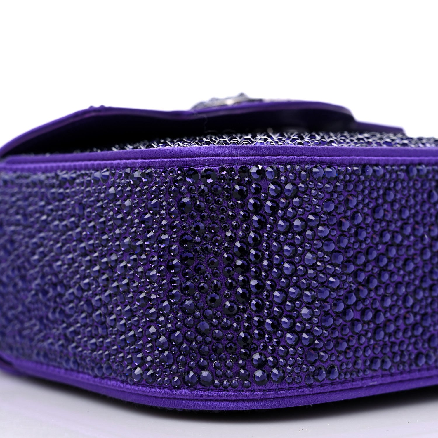 Versace Satin Crystal Studded Mini La Medusa Bag Purple 8 of 10