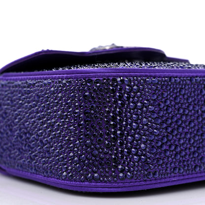 Versace Satin Crystal Studded Mini La Medusa Bag Purple 8 of 10