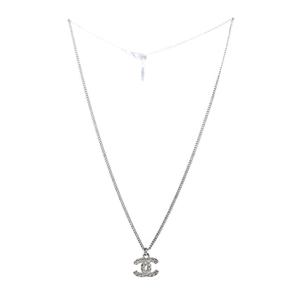 Chanel Crystal CC Necklace Silver 2 of 4