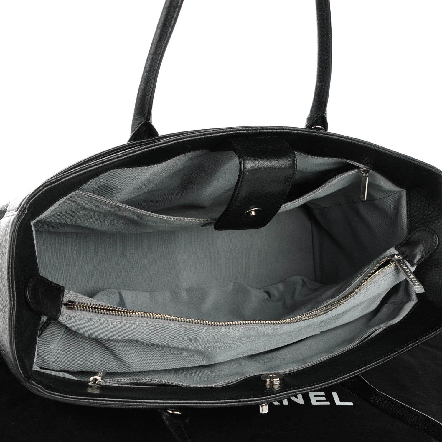 Chanel Calfskin Cerf Executive Shopper Tote Black 5 of 7