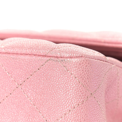 Chanel Iridescent Caviar Quilted Medium Double Flap Rose Pink 10 of 11