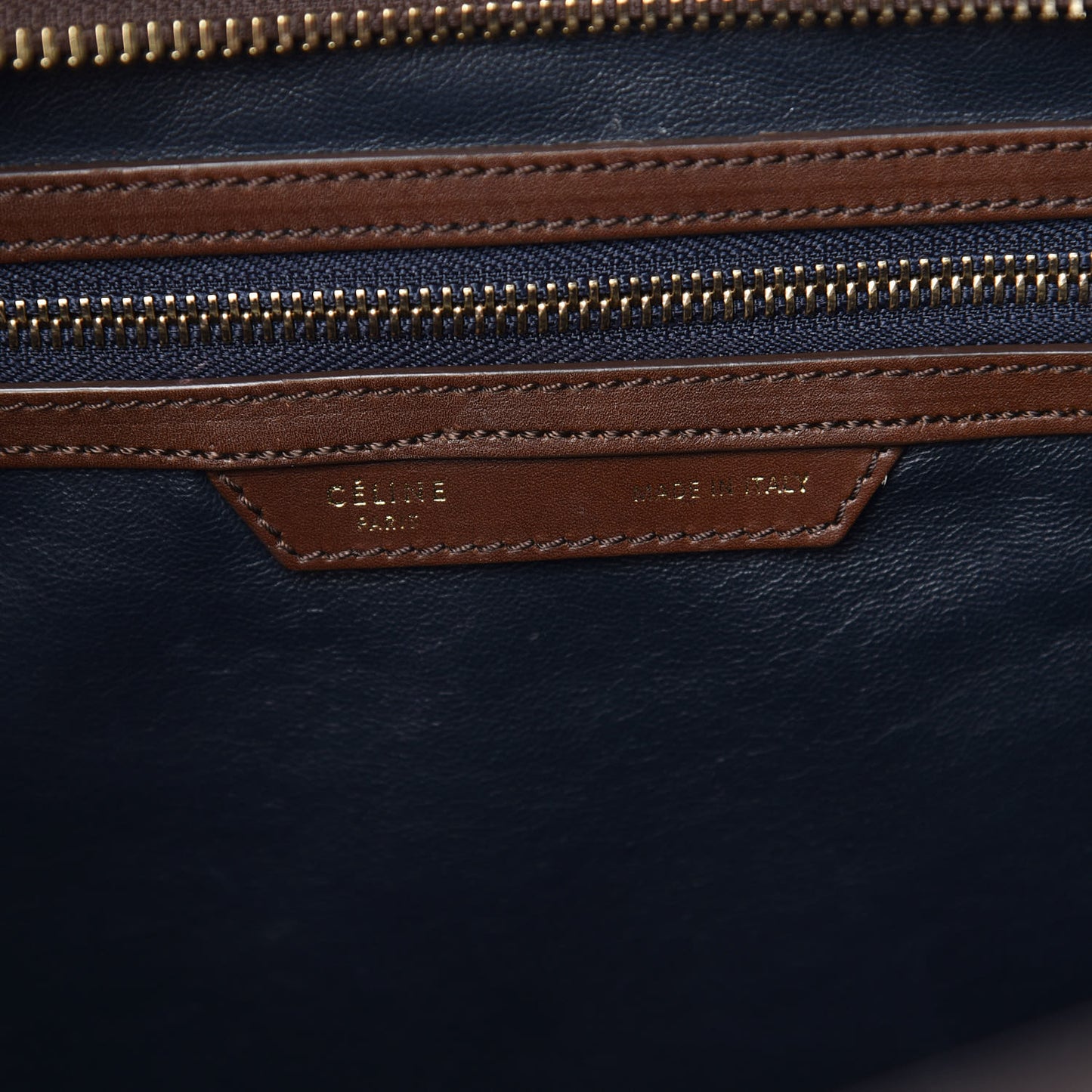 Smooth Calfskin Mini Tri-Color Luggage Navy