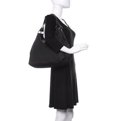 Prada Tessuto Nylon Hobo Black 2 of 27