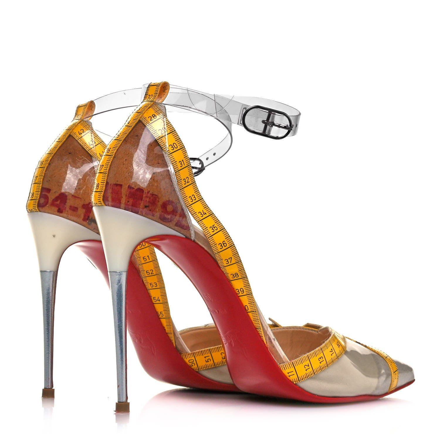 Christian Louboutin PVC Patent Ruban Calfskin Metripump 100 Pumps 39 Transparent Yellow 4 of 7