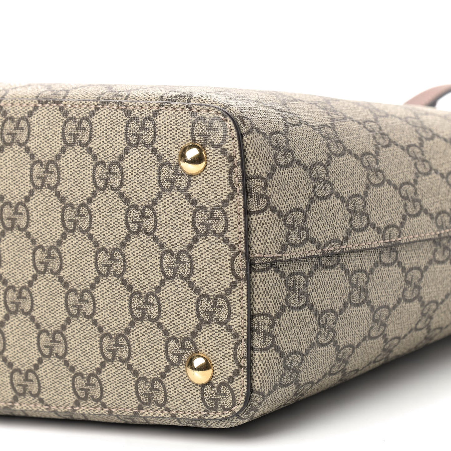 GG Supreme Monogram Medium Zippered Bucket Tote Beige Tuscany