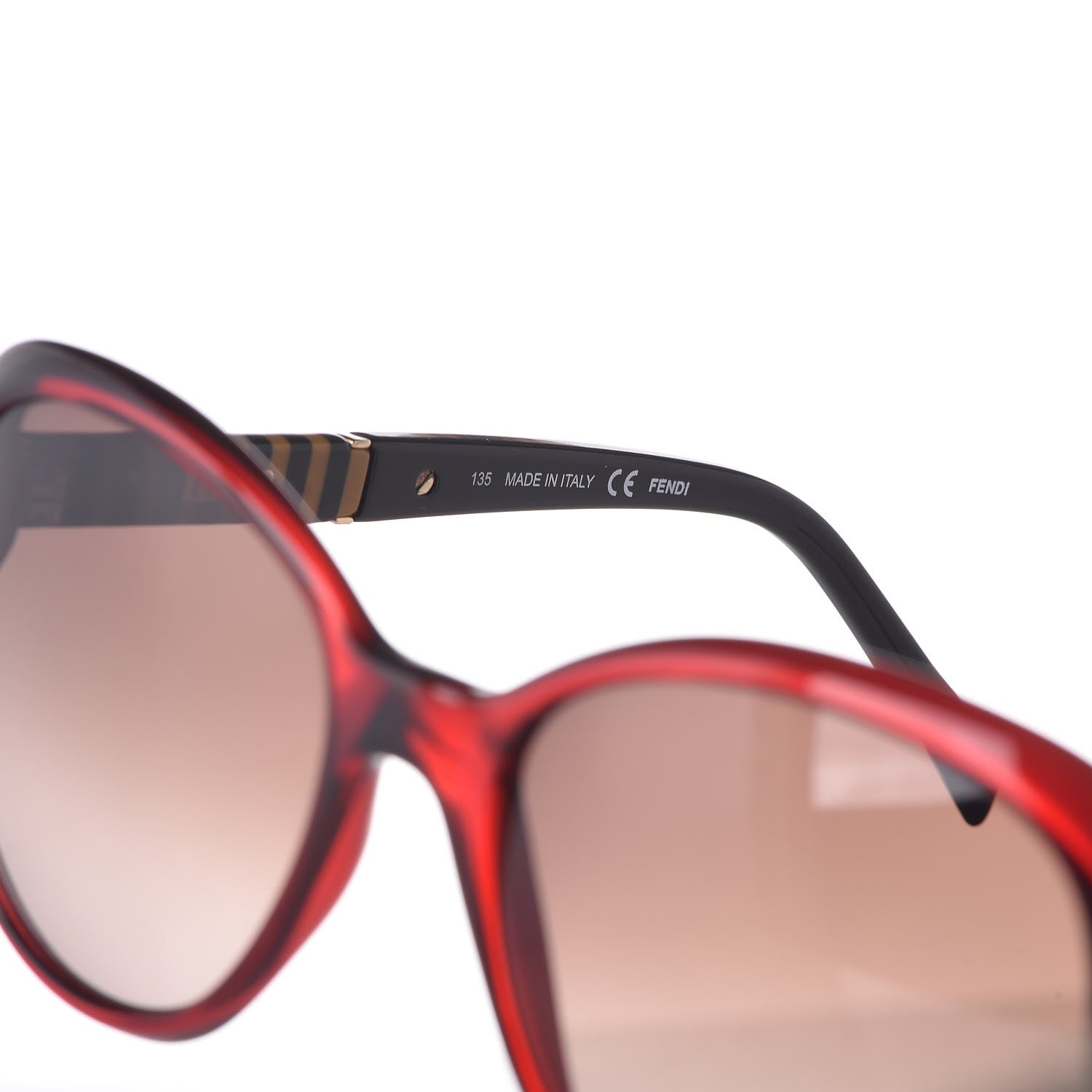 Fendi Oversized Round Sunglasses FS 5348 Red Black 6 of 7