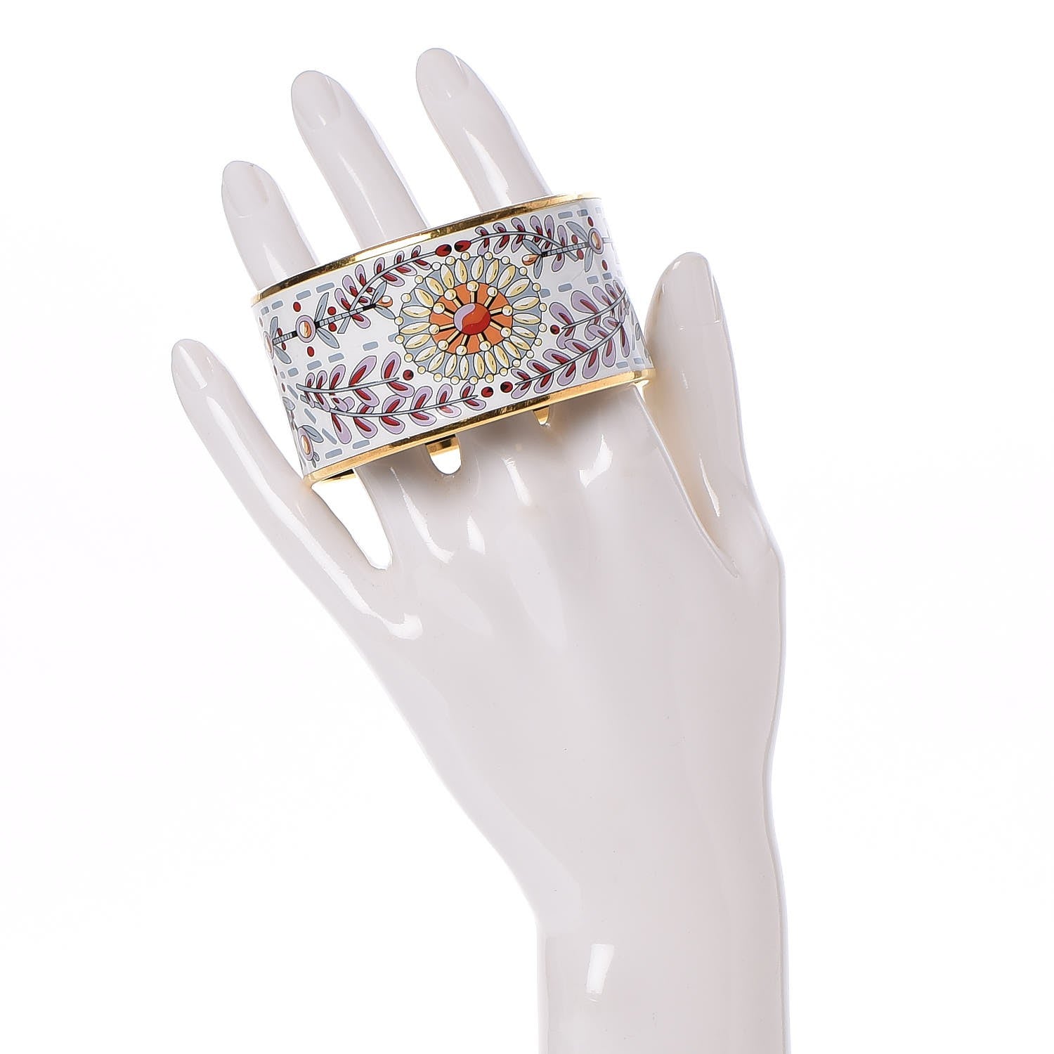 Hermes Enamel Printed Extra Wide Bracelet 65 2 of 5