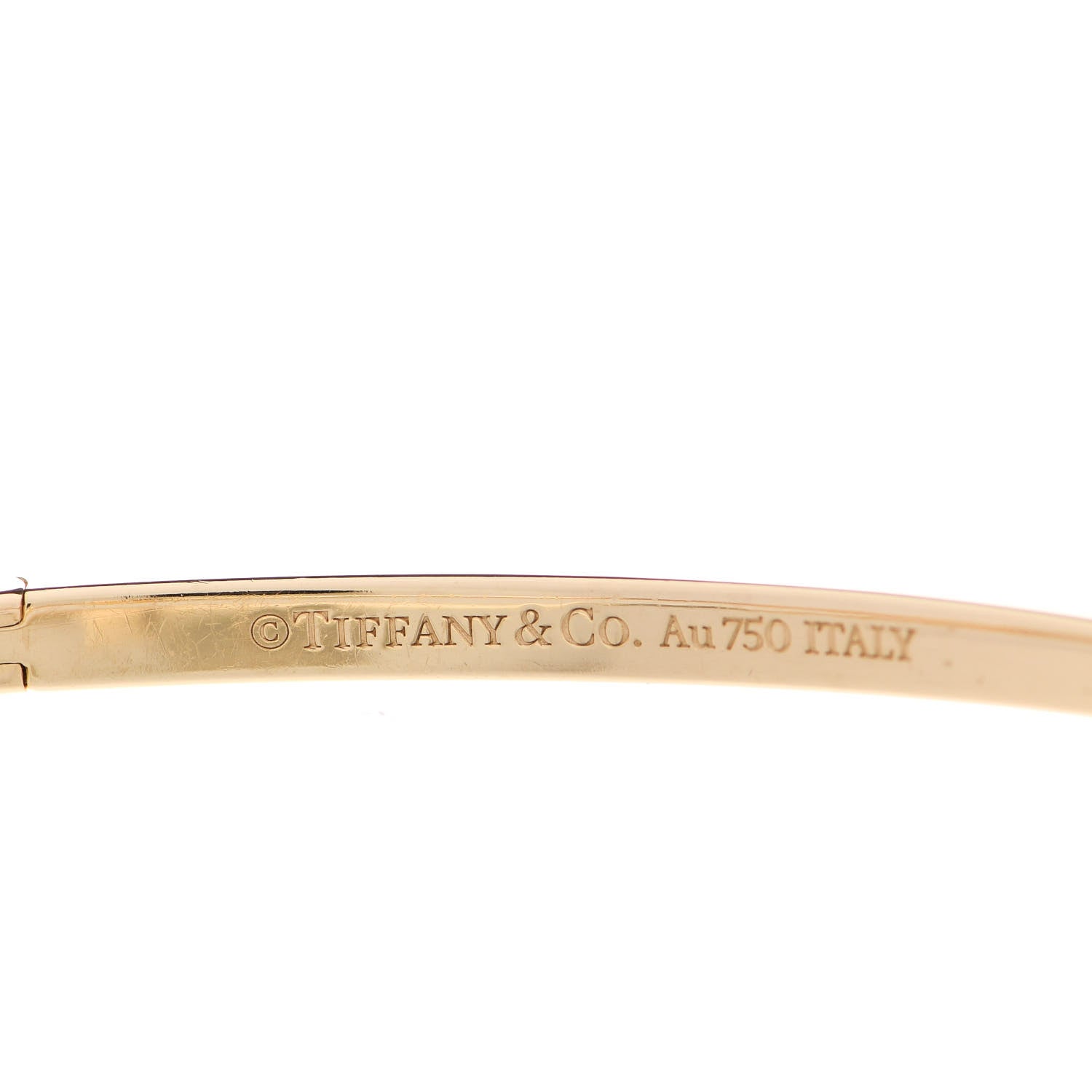 Tiffany 18K Yellow Gold Narrow T T1 Hinged Bangle Bracelet 3 of 4