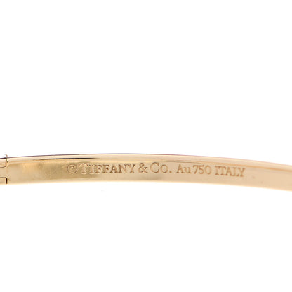 Tiffany 18K Yellow Gold Narrow T T1 Hinged Bangle Bracelet 3 of 4
