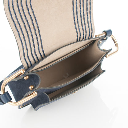 Chloe Suede Braided Small Hudson Shoulder Bag Deep Ocean 5 of 6