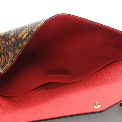 Louis Vuitton Damier Ebene Pochette Felicie Chain Wallet 6 of 9