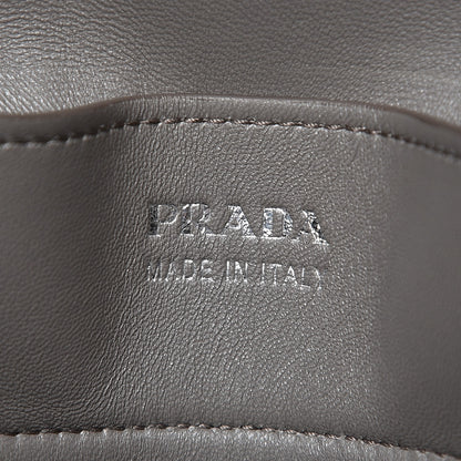 Prada Scamosciato Suede Crocodile Large Convertible Top Handle Tote Grigio 9 of 9