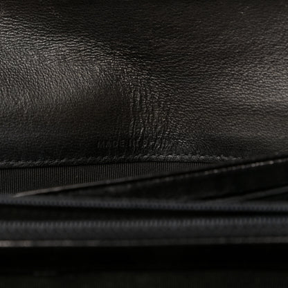 Chanel Perforated Lambskin Quilted Large Gusset Flap Wallet Black 7 of 7