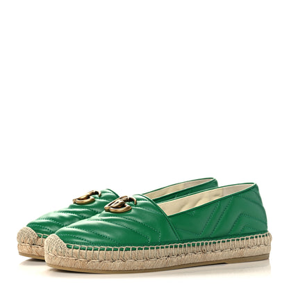 Gucci Nappa Matelasse GG Marmont Espadrilles 38 New Shamrock 3 of 8
