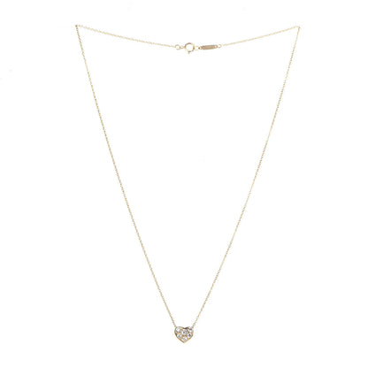 Tiffany 18K Yellow Gold Diamond Heart Pendant Necklace 3 of 6