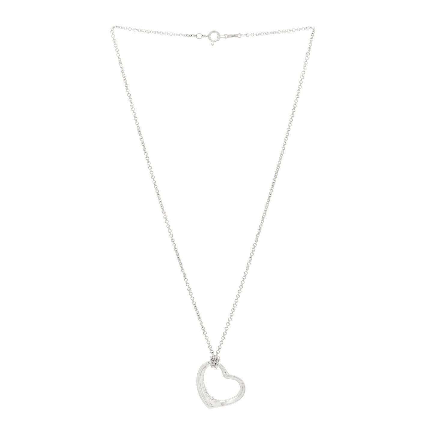Sterling Silver Elsa Peretti 22mm Open Heart Pendant Necklace