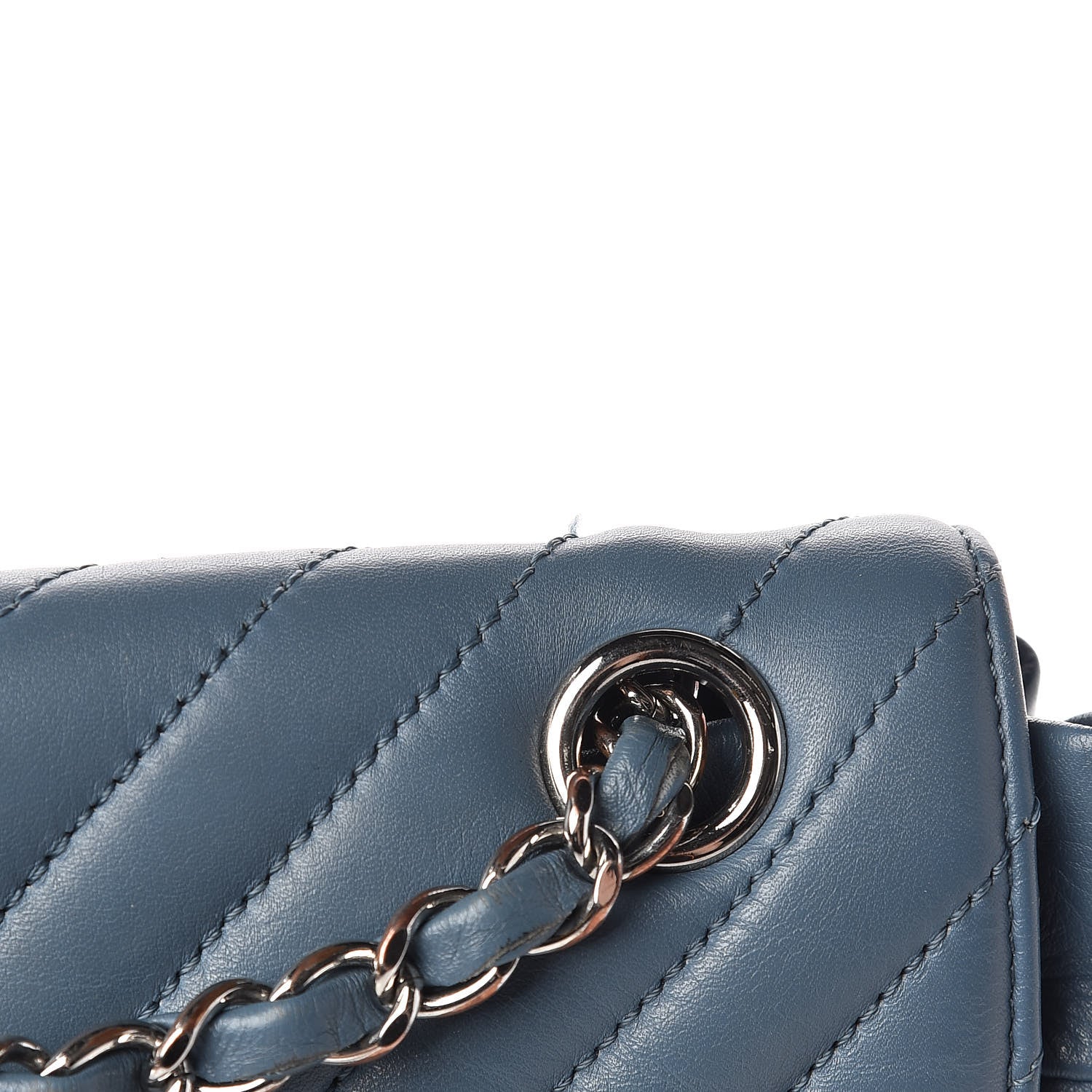 Chanel Calfskin Chevron Quilted Small Urban Spirit Backpack Light Blue 17 of 17