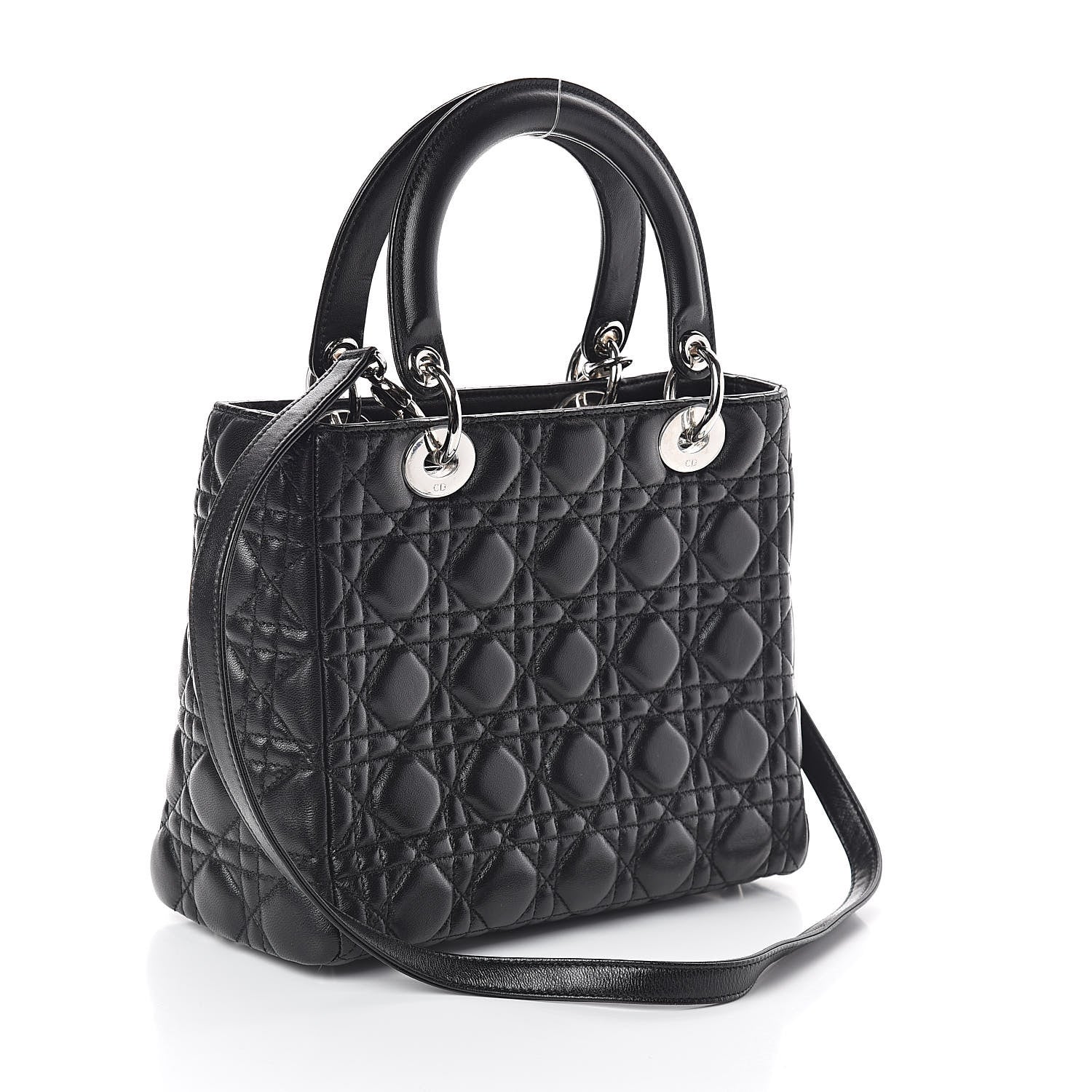 Christian Dior Lambskin Cannage Medium Lady Dior Black 3 of 8