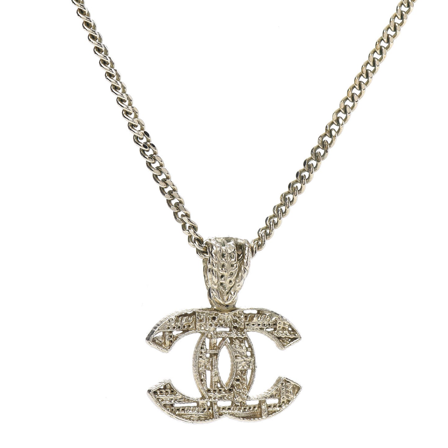 Tweed Effect CC Necklace Gold