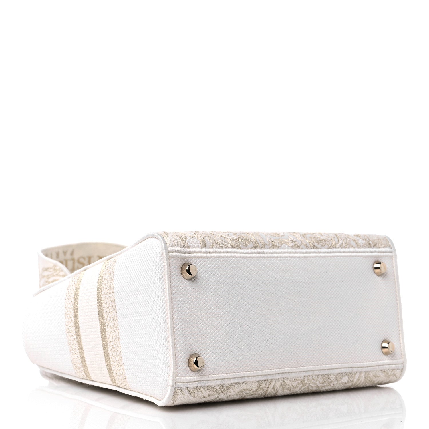 Christian Dior Canvas Around The World Stella Embroidered Medium Lady D-Lite White Gold 4 of 8